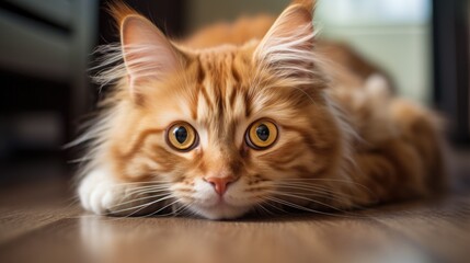 Fluffy Adorable Cat with Cute Features Generative AI