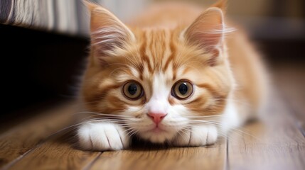 Fototapeta na wymiar Portrait of a Cute Adorable Kitten generative AI