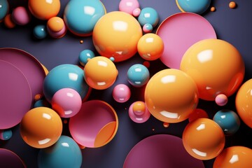 3d rendering of abstract background with colorful balls. 3d illustration.