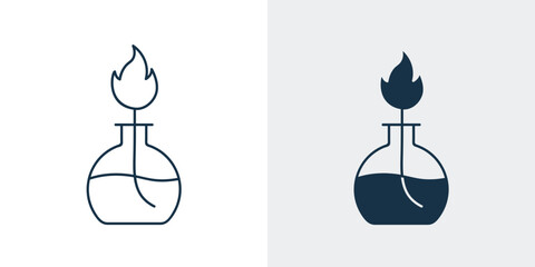 Laboratory Burner icon fire. Science lab concept vector