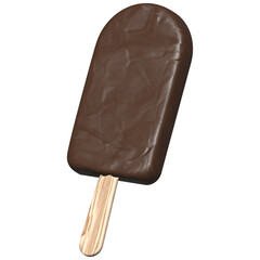  Chocolate ice cream, popsicle 3d illustration