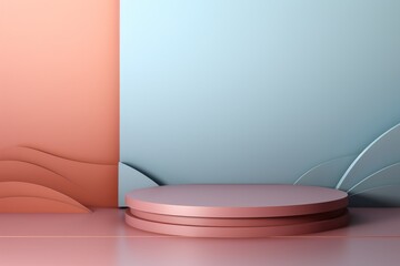 3d render of abstract minimal geometric forms. Glossy luxury podium for your design.