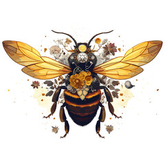 Artistic Honey Bee water color art