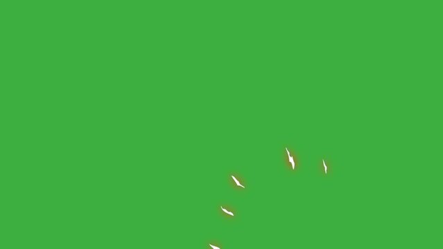 Animation loop video claw element cartoon effect on green background 