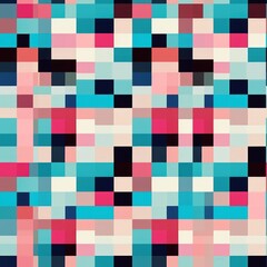 Fototapeta premium Mosaic Marvel: Mesmerizing Generative AI Pixel Pattern Unveiled