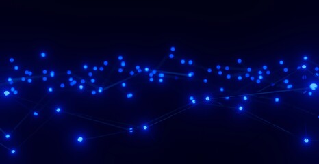 Abstract technology background glowing geometric pattern 3d render