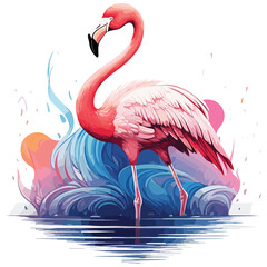 Artistic Flamingo water color art