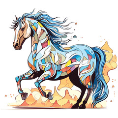 Artistic Horse water color art
