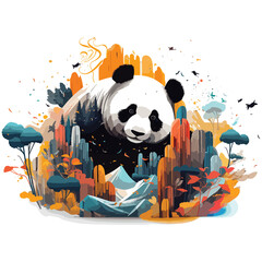 Artistic Panda water color art