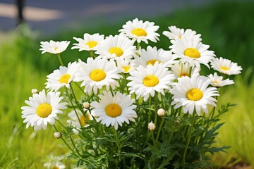 White chamomile flowers