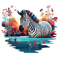 Artistic Zebra water color art