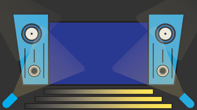 stage background with speakers musical stage concert 