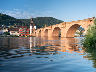 Fototapeta premium Old Bridge and Neckar River at sunrise, Heidelberg, Germany