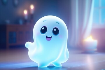 Cute Adorable Cartoon Ghost in Cinematic Shot Generative AI
