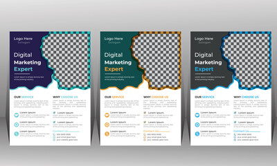 Corporate business flyer template design set, Creative Corporate & Business Flyer Brochure Template Design