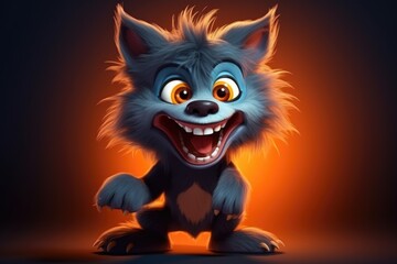 Cute Adorable Cartoon Werewolf in Cinematic Shot Generative AI