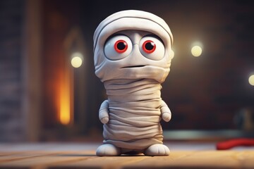 Cute Adorable Cartoon Mummy in Cinematic Shot Generative AI