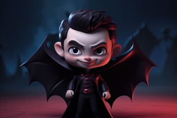 Mesmerizing Immortal: 3D Style Cartoon Vampire Generative AI