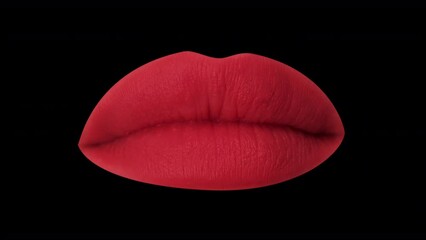 female red lips licking