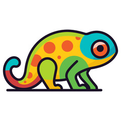 Chameleon lizard coloful logo