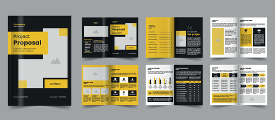 Project Proposal Business Brochure template with company profile layout