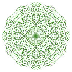 Vector mandala. Lace pattern. Ornamental round ornament. Abstract  green illustration