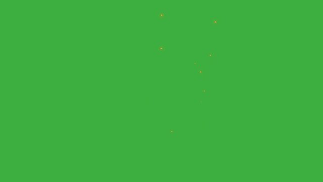 Animation loop video fire element on green screen background
