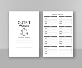 Outfit planner KDP interior journal, KDP interior log book