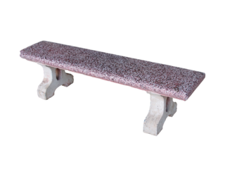 purple concrete bench isolated on transparent