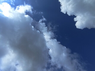 blue sky with white cloud background,Bfluffy cloud in the blue sky background,Clearing day and Good weather in the morning.meteorology, heaven, hope, peace, graphic resources, picturesque panoramic sc