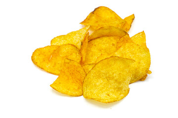 Potato chips isolated on white background