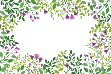 Cute hand drawn frame with floral elements