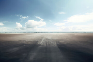 Beautiful Empty Asphalt Daytime Mock Up. Generative AI