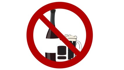 No alcohol pictograms signs symbols icons