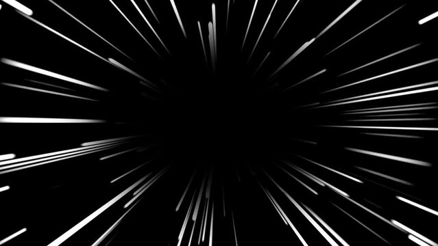 High-speed abstract speed lines overlay animation. Cartoon animated speed lines on an alpha channel background in a seamless loop motion graphics