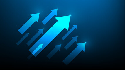 business strategy arrow up to target success. investment graph technology. financial data strategy.market chart profit money.