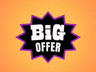 Speech bubble with big offer text. Business and advertising icons