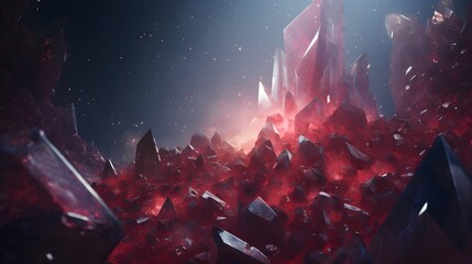 Obraz premium Abstract background with blurred purple crystals. Magical dark illustration. Generative AI.