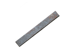 Metal plate or long ingot isolated on transparent background.