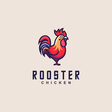 Rooster Chicken Cock Livestock farm icon symbol, Rooster Chicken logo vector illustration template