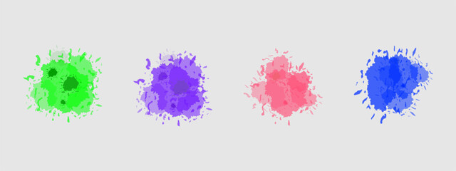 set of abstract color splashes. Spots. Vector watercolor texture.