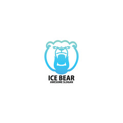 bear angry logo design gradient line