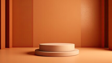 3d render of podium for product display. Abstract minimal geometric background