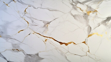white marble texture with golden veins. Generative Ai. 