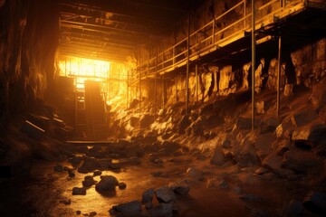 Naklejka premium Gold mine. Generate Ai