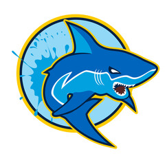 Shark mascot logo vector illustration 