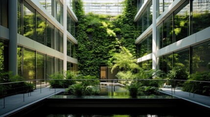 Fototapeta na wymiar Indoor plant innovation, eco friendly building