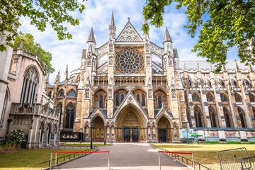 Foto auf Glas Westminster Abbey spectacular architecture portal view in London © xbrchx
