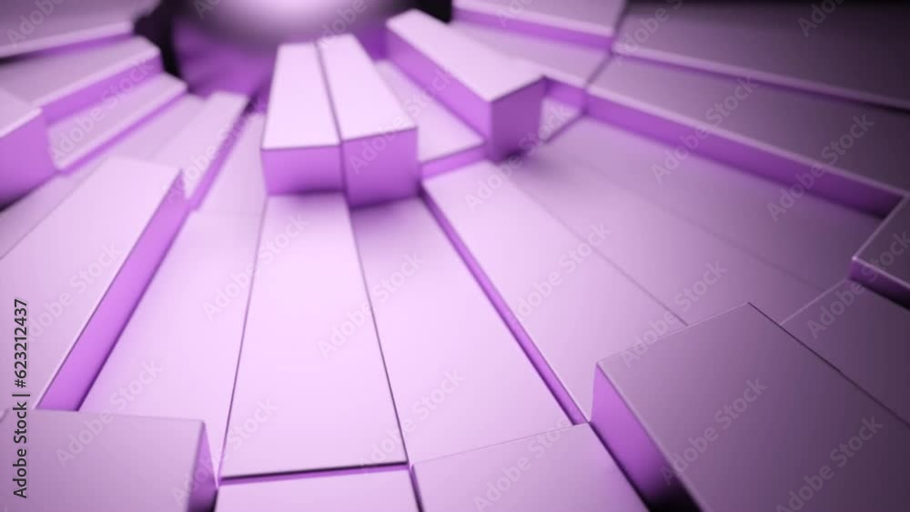 Poster rotating 3d ray lines. design. 3d rectangular beams rotate around ball. rotating disk of rectangular