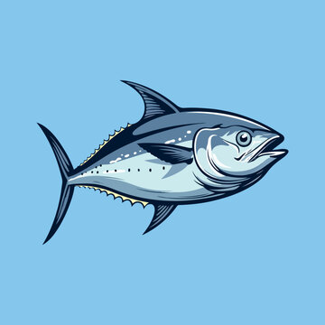 recommend clip art: blue fin tuna illustration sea animal vector drawing sticker 